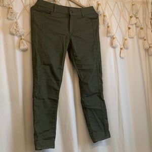 Olive green prana skinny leg pants